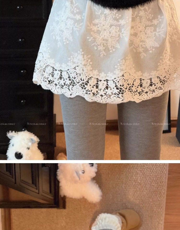 Korean High Waist Lace Mini Skirt - Women's Spring White Layered Design