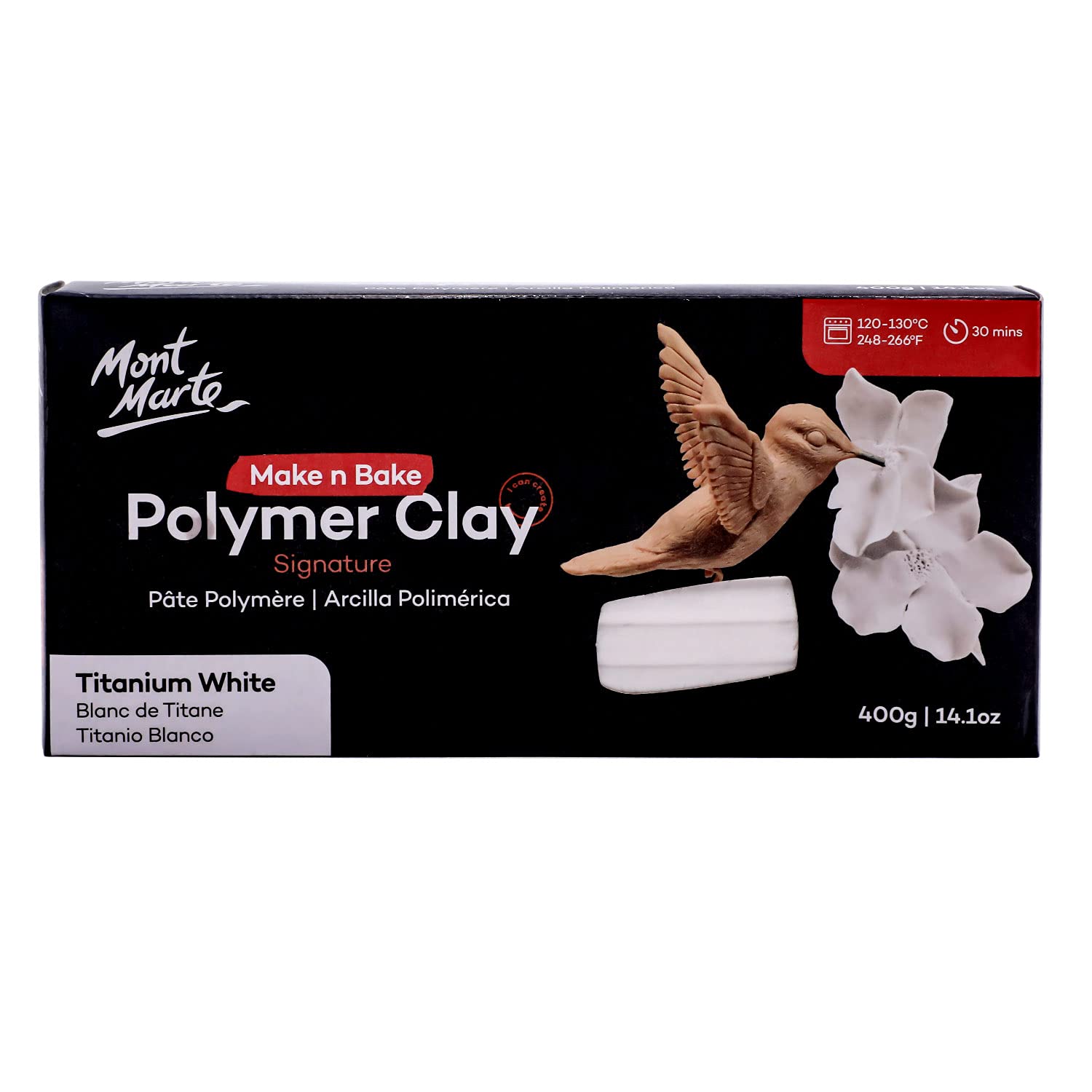 

Полимерная глина Mont Marte Make n Bake 400 г - Титановый белый