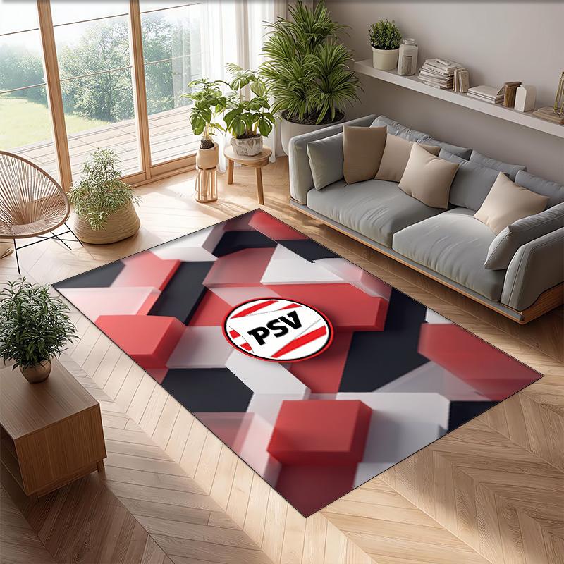 PSV Eindhoven FC Soccer Football Pattern Soft Area Rug Non Slip Indoor Floor Carpet Sports Decor Mat for Bedroom