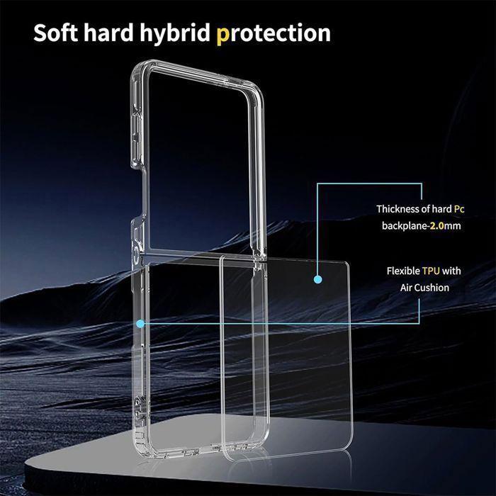 Ochranný kryt - BOOLING - Samsung Galaxy Z Flip 7 - Nárazuvzdorný - Pevný - Průhledný