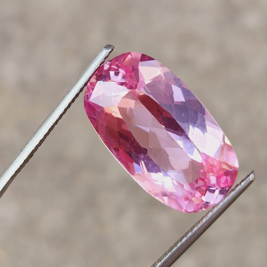 16.10 Ct Natural Certified Bi Color Tourmaline Cushion Cut Loose Gemstone