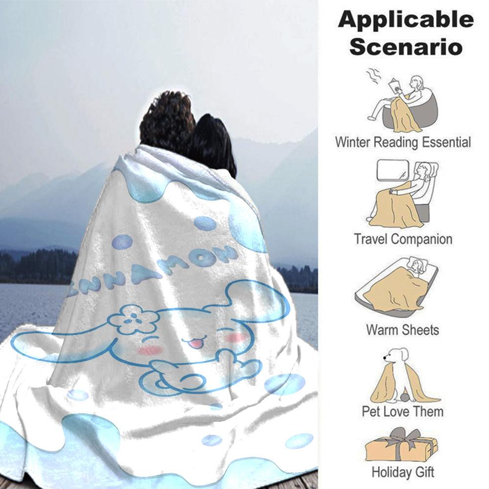 1pc NAME CINNAMON Blanket Lightweight Flannel Throw for Sofa Bed Travel Camping Livingroom Office Couch Chair