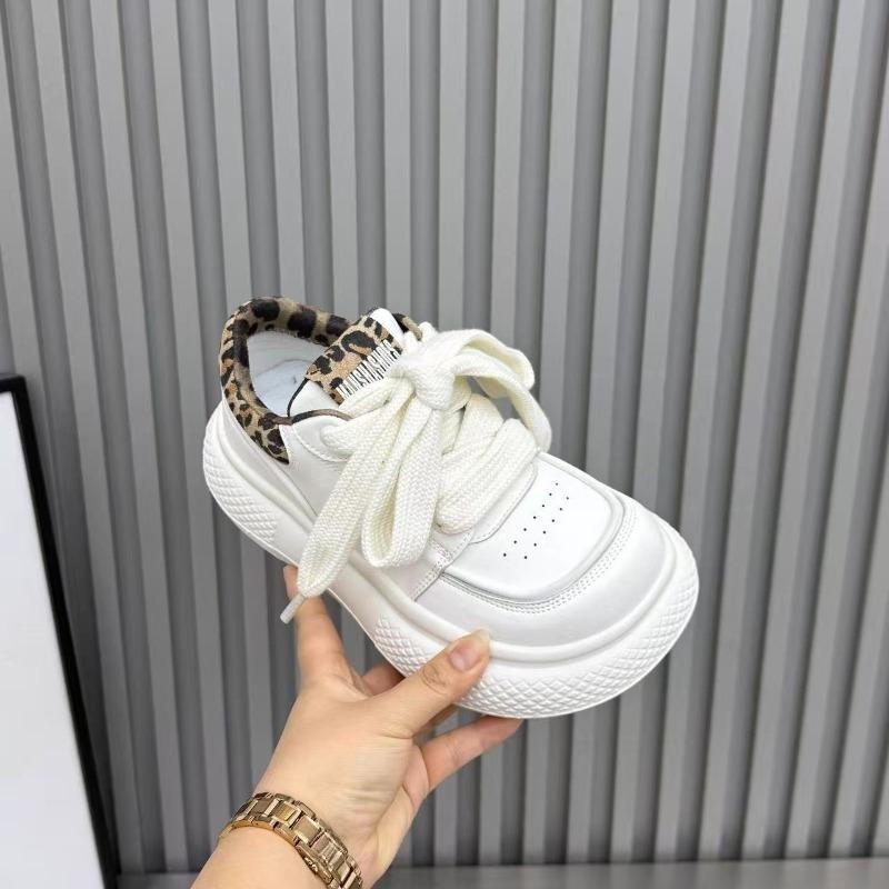 Big-head Shoe Loafers for Women, Thick-soled, Sporty and Casual, Dad-style Shoes 35 белый