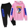 Children's Sportswear Set-Sony Cartoon Animation Printed Hooded Jacket+trousers Comfortable Fit Suitable Boys Girls Aged3to13