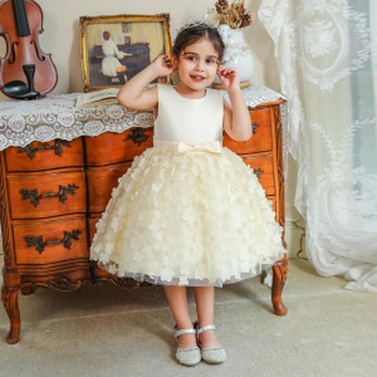 New Children's One-Shoulder Pearl Embroidered Princess Dress for Summer