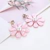 New Simple Flower Resin Earrings with Personalized Sweet Acrylic Sheet Earrings