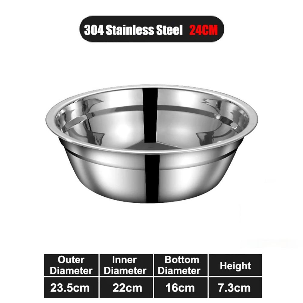 New Round 304 Stainless Steel Bowls Thicken Multiple Sizes Prep Bowls Serving Bowls