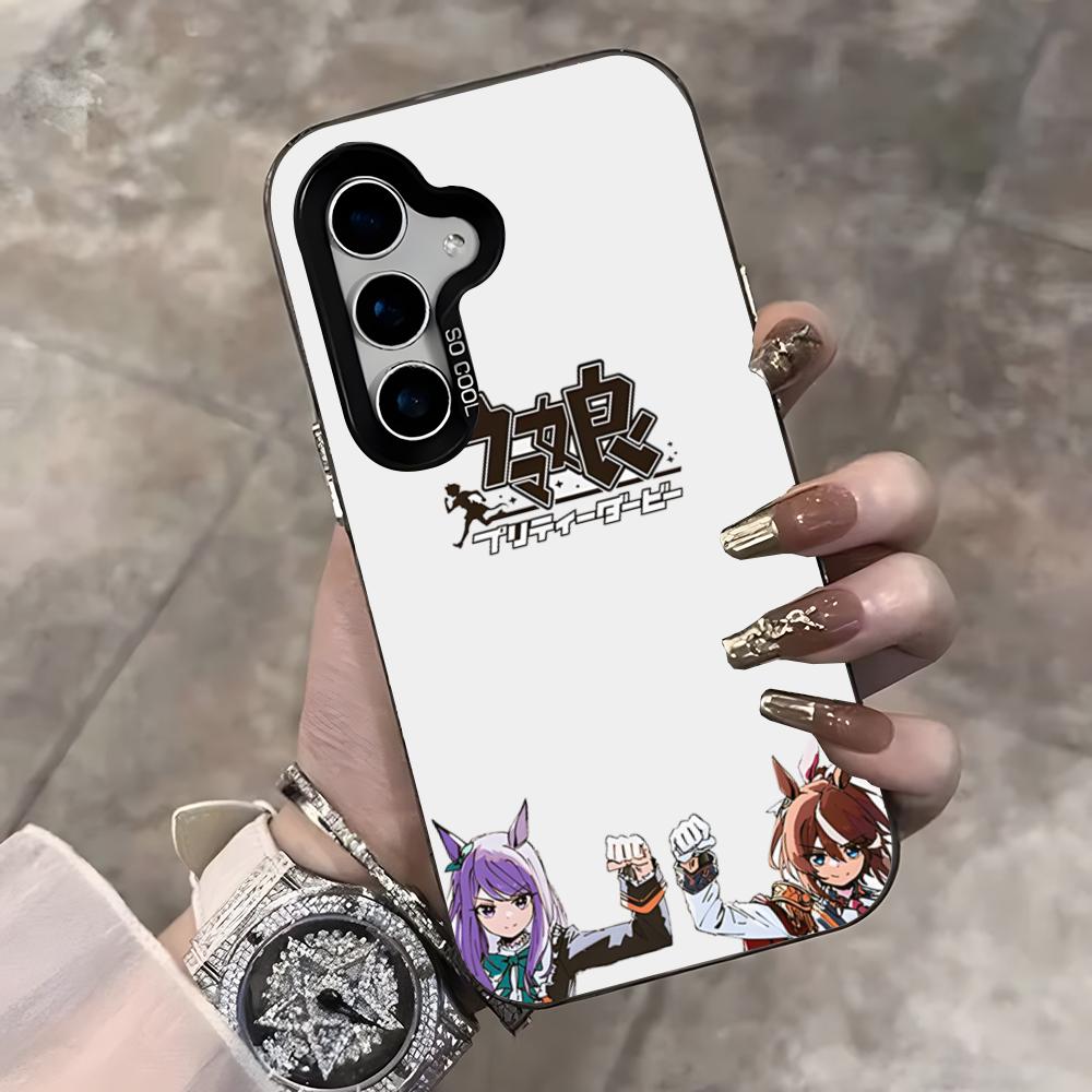 Uma Musume Pretty Derby Phone Case For Samsung S25 Ultra S23 S22 S21 S20 Ultra Plus S24 Fe A54 A55 Color Silver Cover