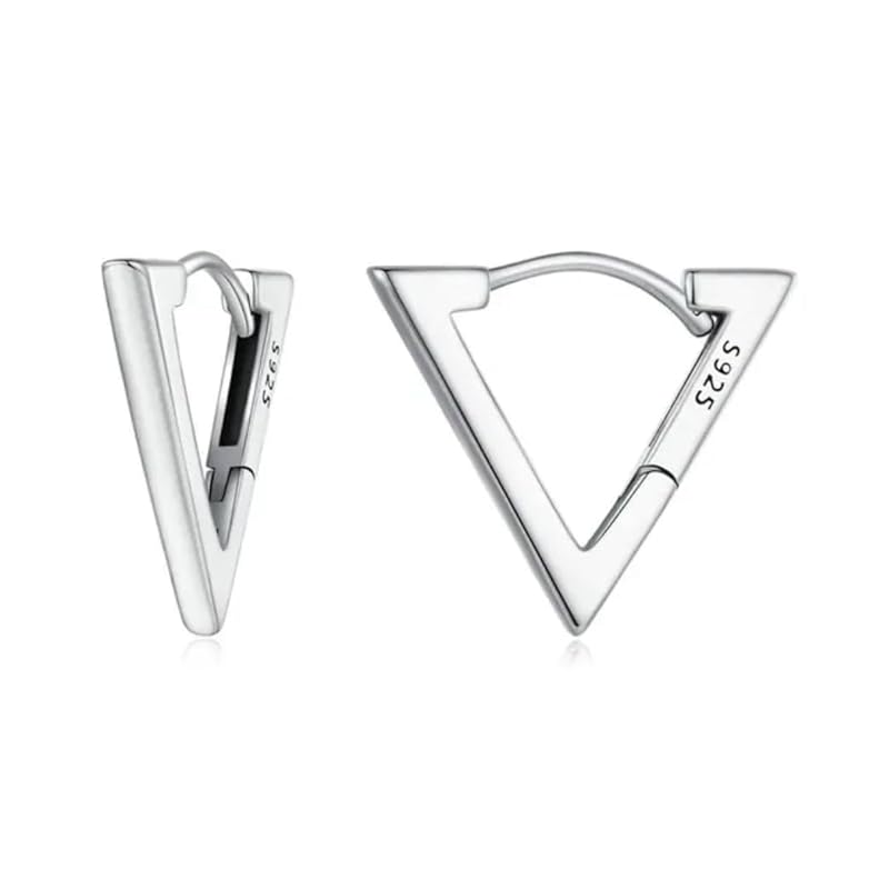 

[iroha mode] hoop earrings Compatible with metal allergies S925 sterling silver simple triangle triangle ladies men s unisex unisex accessories