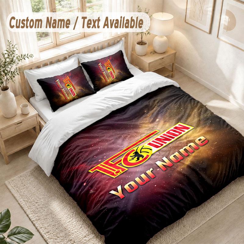 Custom Name Bedding Set 3 PiecesUnion Berlin FC Print Duvet Cover + 2 Pillowcases Soft Bed Decor