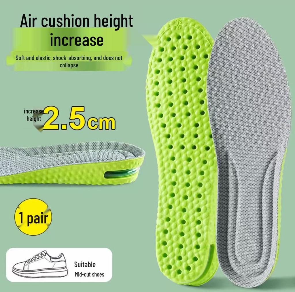 Air Cushion Height Boost Insoles: Shock-Absorbing, Comfortable, Invisible, Full-Length, Non-Collapsible, Odor-Proof, Unisex Model