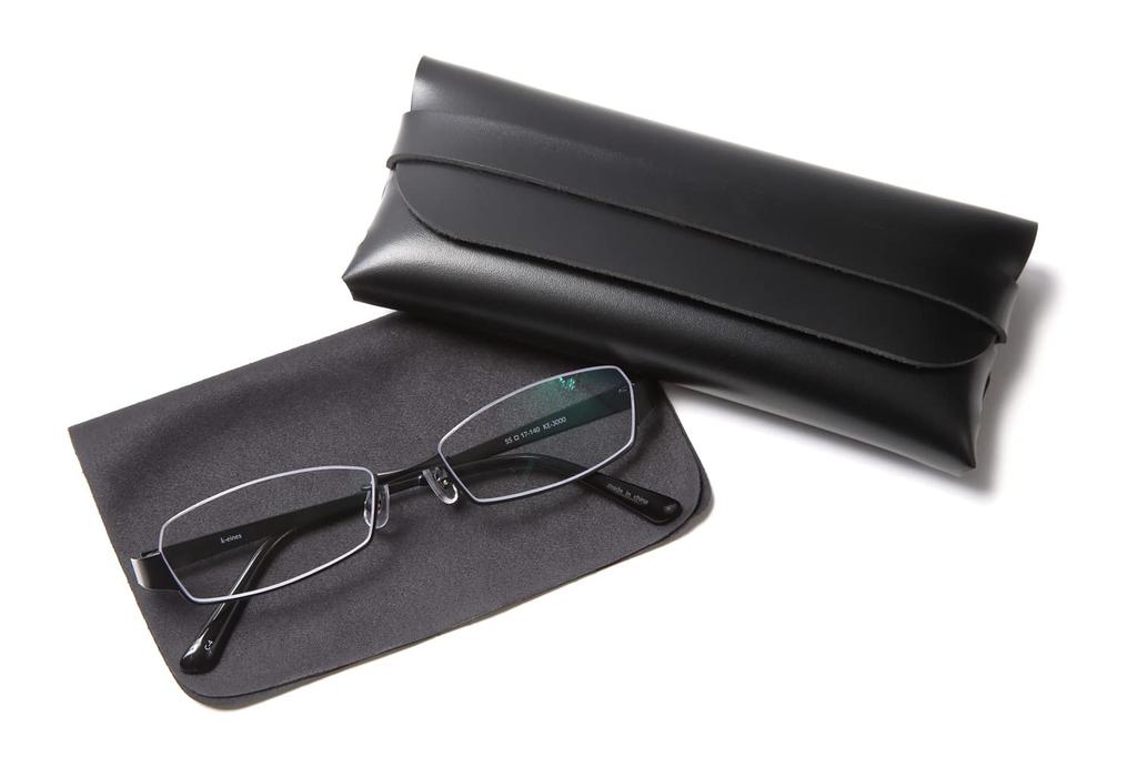 K-eines Stylish Under-Rim Square Metal Eyeglass Frames with UV and Blue Light Protection (Black)