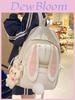 Cute Bunny Ear School Backpack For Girls Waterproof Nylon With 14in Laptop Compartment