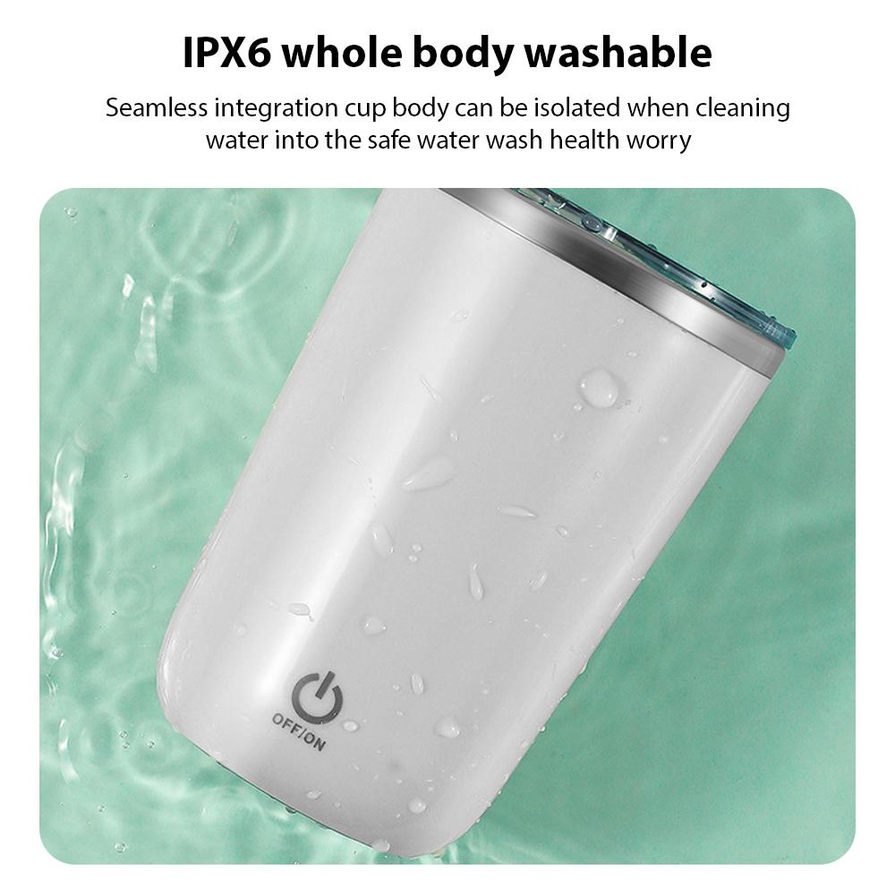 350ml Samomíchací hrnek Dobíjecí Neaxiální Magnetický Hrnek na míchání kávy s víčkem 304 Nerez