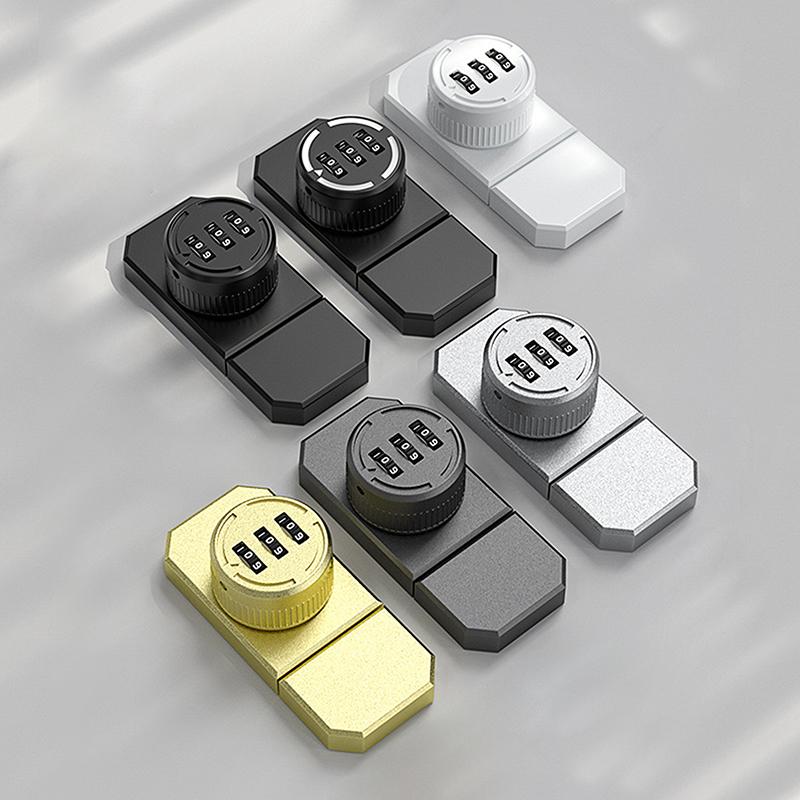 1 Set No-Punch Combination Door Lock 3 Digit Password Cabinet Locks With Combination Latch For Closet Door Barn Door