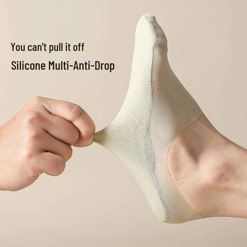 Thin Mesh Non-Slip Women's Low-Cut Invisible Socks, Breathable and Versatile Boat Style
