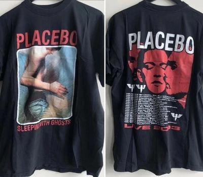 Placebo Tour T-Shirt 2 Sided Basic Black Unisex Men Women T T-Shirt Vtg S-5XL