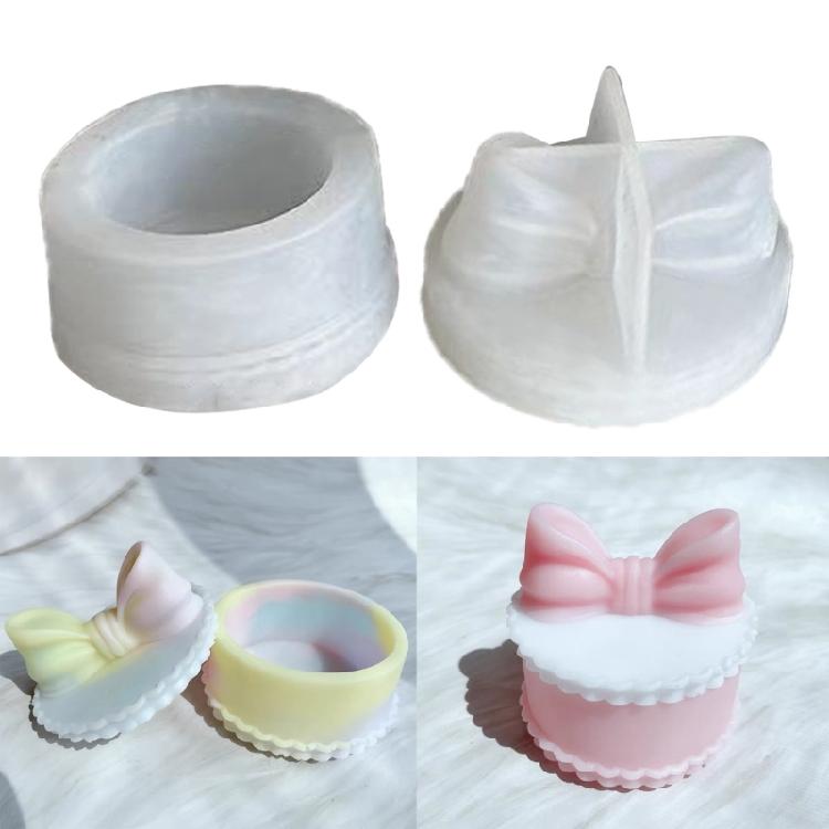 Storage Jar Mold Bowknot Jewelry Organizer Mould Silicone Mold for Candle Cup
