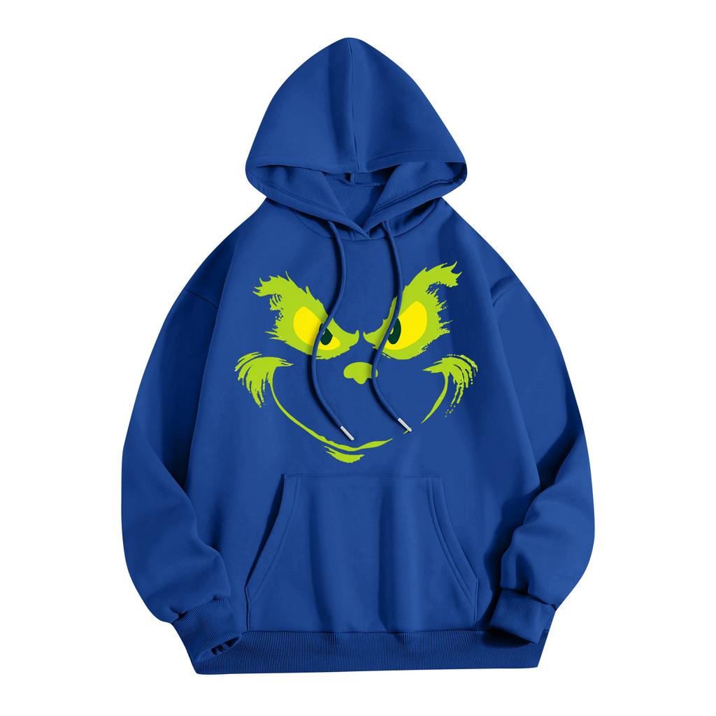Women's Fashion Christmas Printed Casual Hooded Sweatshirt With Pockets