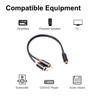 3686MMF-03 Audio Cable Portable Stable Connection 30cm Multifunctional PVC RCA Female to 2 RCA Male Splitter Cord for Power Amplifier