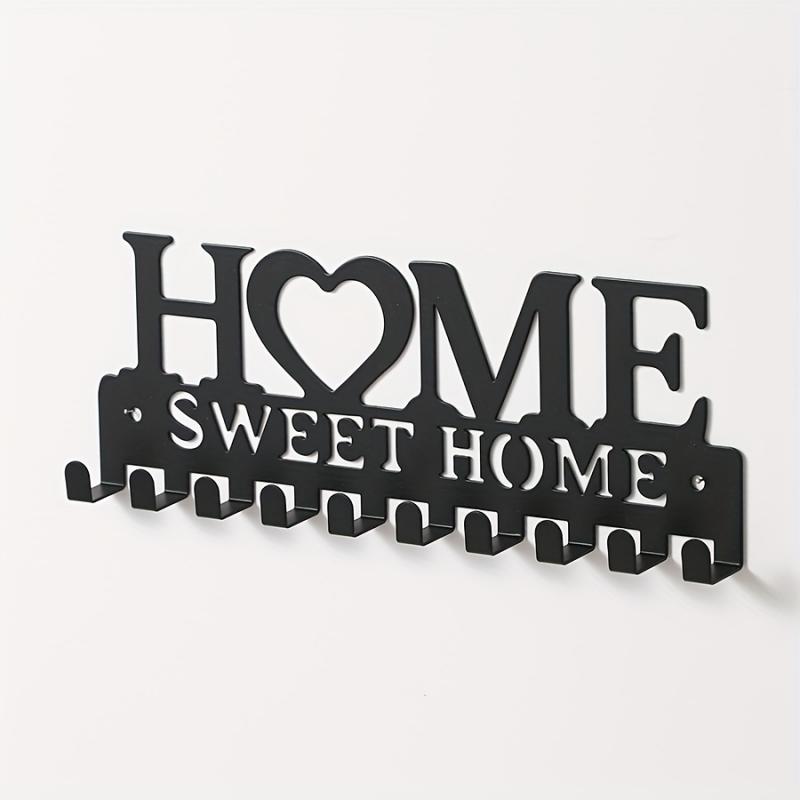 Kreativ jernveggkrok for nøkler, håndklær, hjemmeoppbevaring, metallorganisatorhylle med monteringsutstyr, holdbare, plassbesparende, dekorative kroker