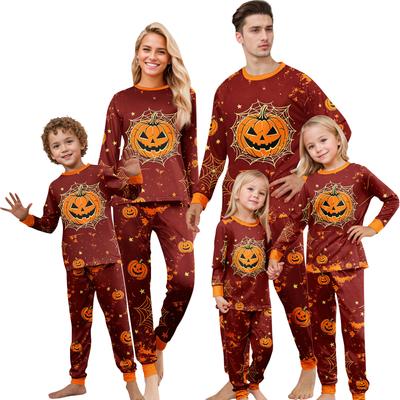 Parent-child Costume Halloween Printed Home Set - Long-sleeved Top and Pants