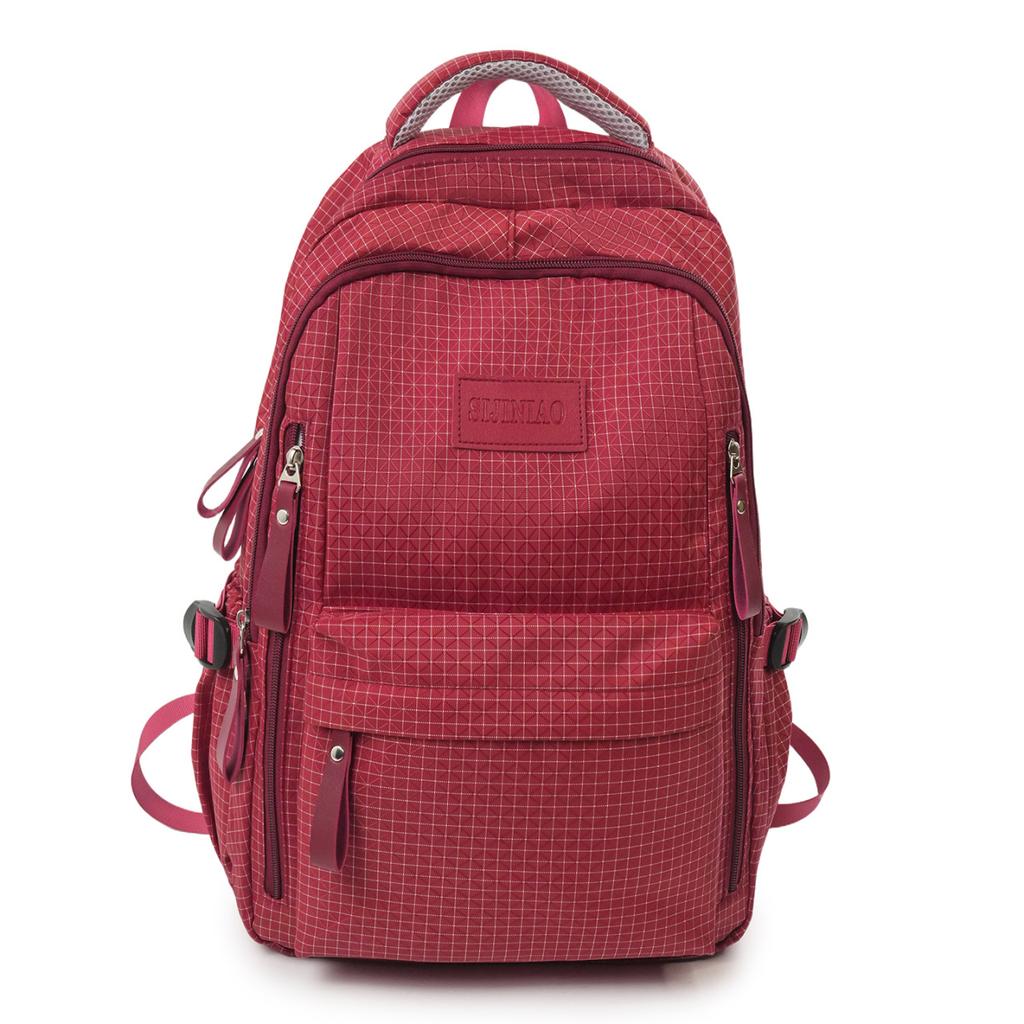 Schoolbag Simple and large-capacity junior high school student backpack Double-layer computer backpack Nylon cloth water-proof schoolbag