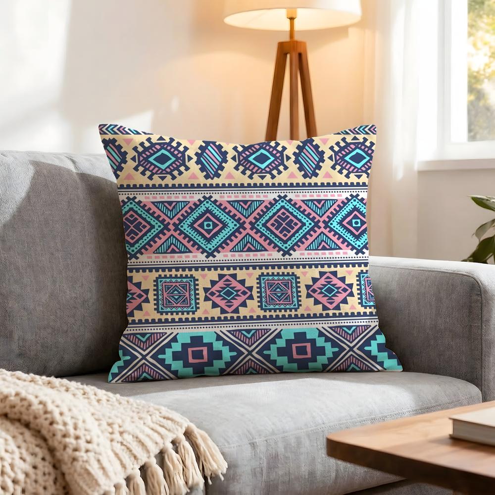 Pattern Ikat Pattern Cushion Cover 1Pcs Decorative Covers Soft Cushion Case For Sofa Couch Decor 40X40 45X45 Pillowcases