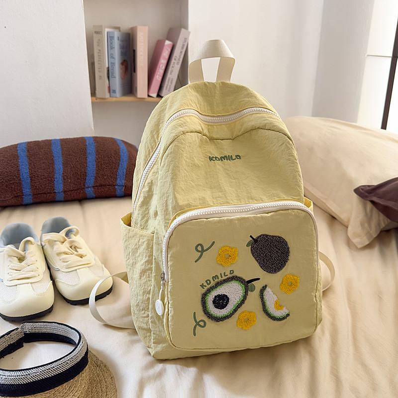 Pattern Printed Embroidery Nylon Small Backpack For School And Weekend Travel