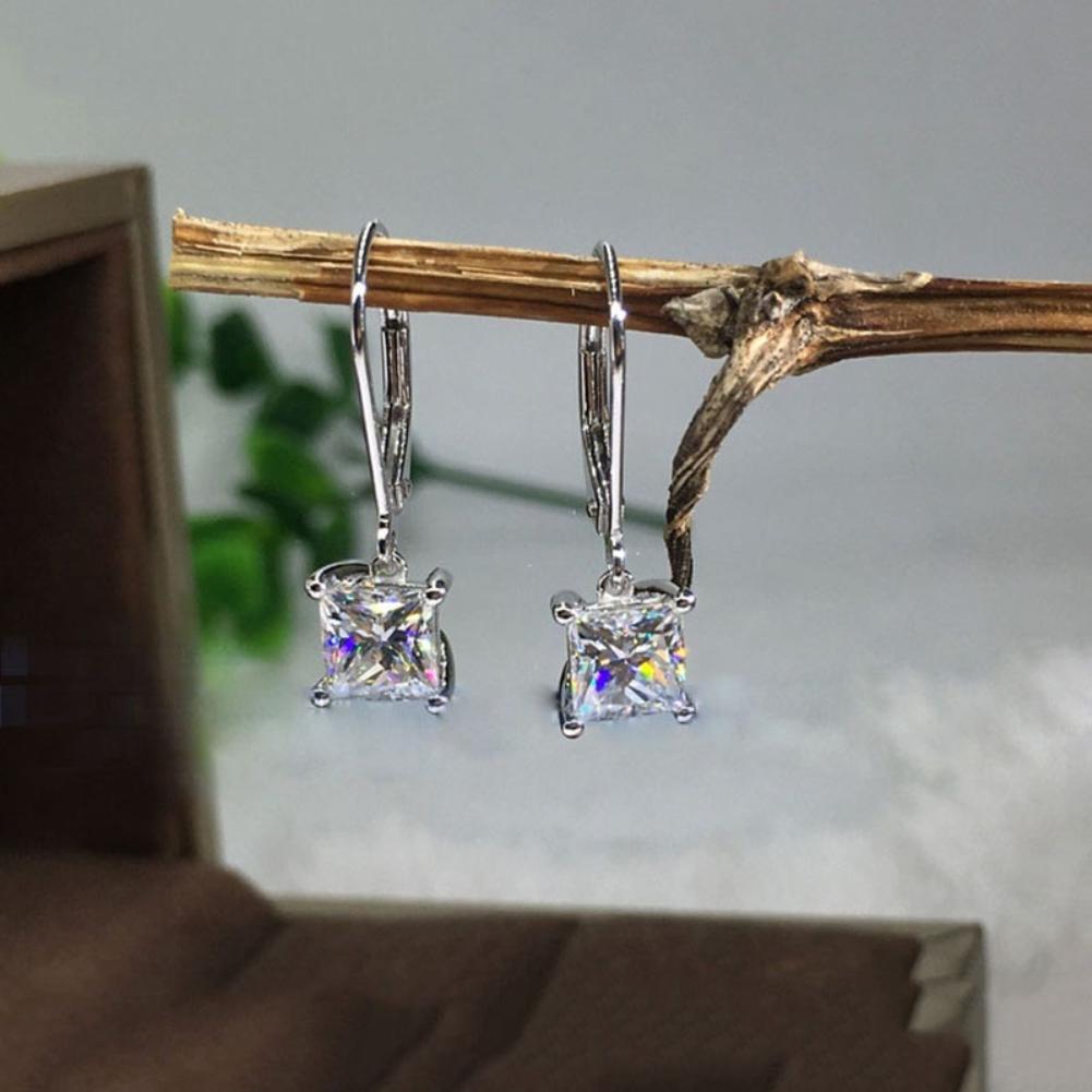 Bluelans Earrings Leverback Gift Princess Dangle Cut  Earrings Jewelry Women