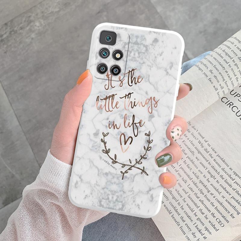 Marble Pattern Phone Case For Redmi 10 Redmi10 Protective Cover Case Pink Gold Marble Soft Silicone Funda For Xiaomi Redmi 10