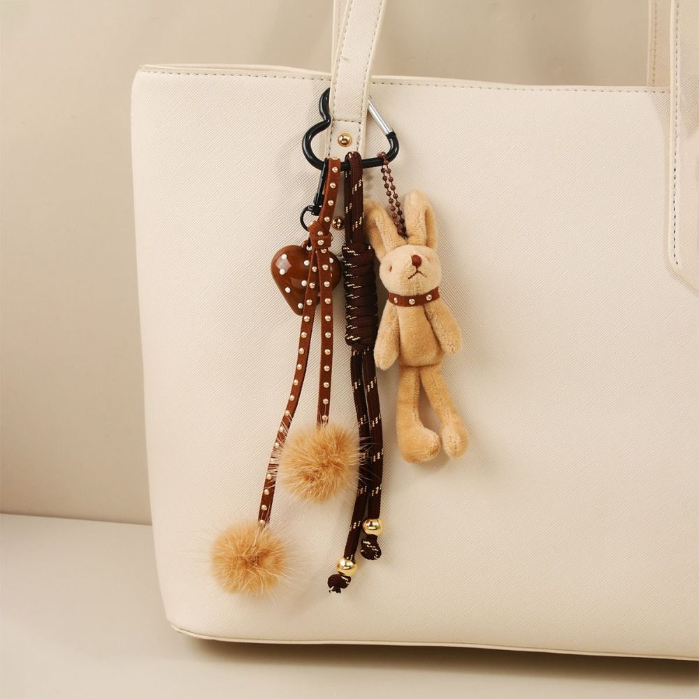Hanging Ornament Bear Plush Keychain Backpack Heart Pendant Fashion Rabbit Pendant Jewelry Gift