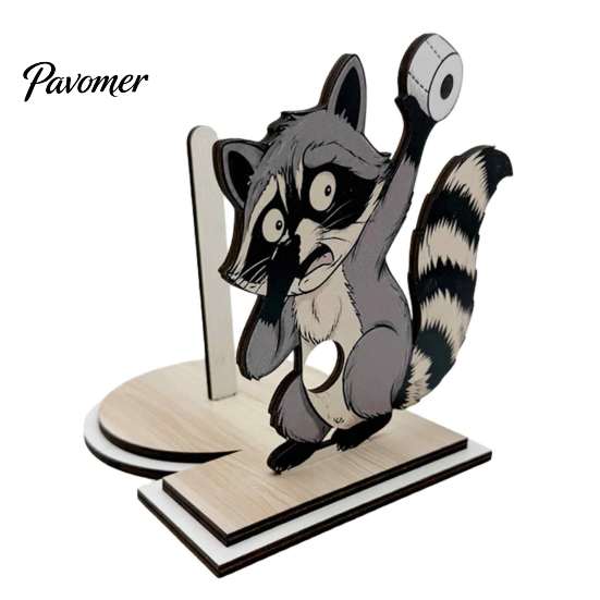 Funny Animal Toilet Roll Stand Paper Holder, Creative Shape Dispenser, Vertical Stable Tissue Unique Housewarming Gift Rack, Solid Wood for