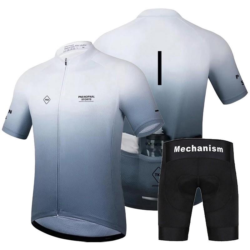 Men Women Cycling Jersey Set Short Sleeve Bike Apparel Quick Dry Milk Silk Riding Outfit