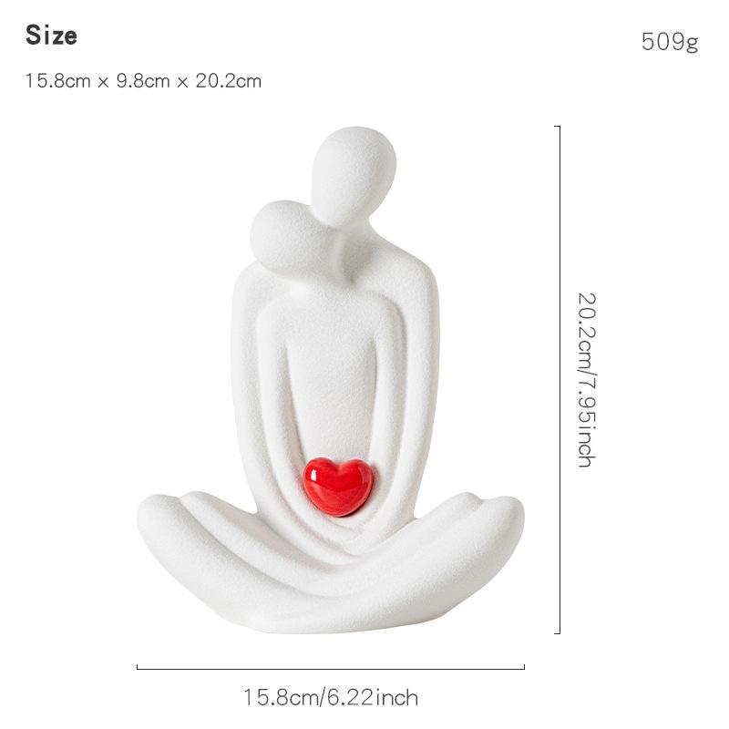 

European Style Ceramic Love Figure Sculpture Abstract Sitting Yoga Ornament Living Room Office Human Figurine Home Decoration