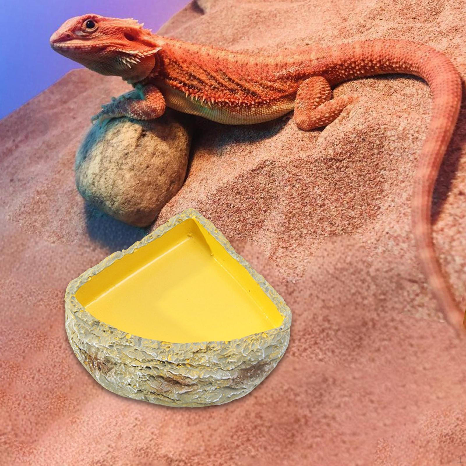 

Миска для воды для рептилий, кормушка для террариума из смолы, тарелка для еды для хамелеона S