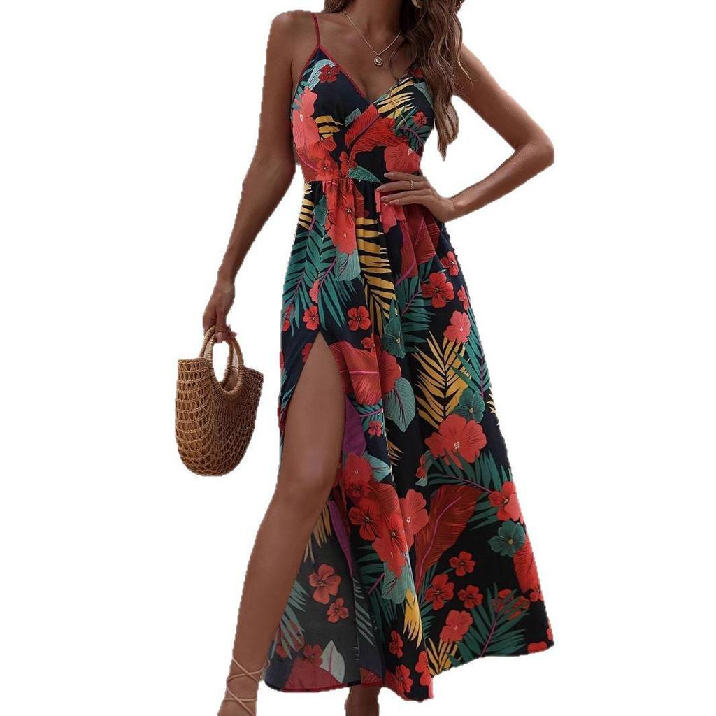 Europäische und amerikanische Sommermode: Damen Neue Druckmarken Tops & Kleider