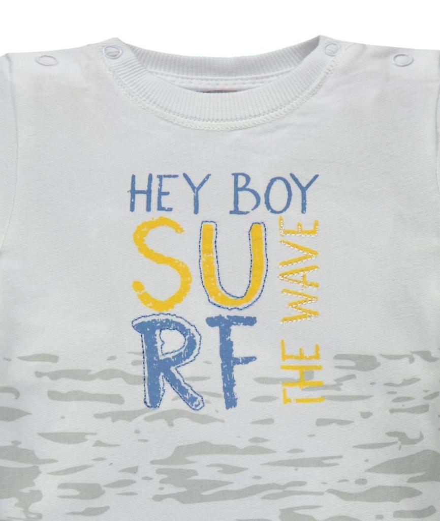 T-Shirt Chłopięcy, Biały, Surf, Kanz