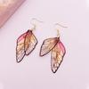 1Pairs Gold Plated Crystal Butterfly Wing Drop Dangle Earrings For Women Wedding Jewelry
