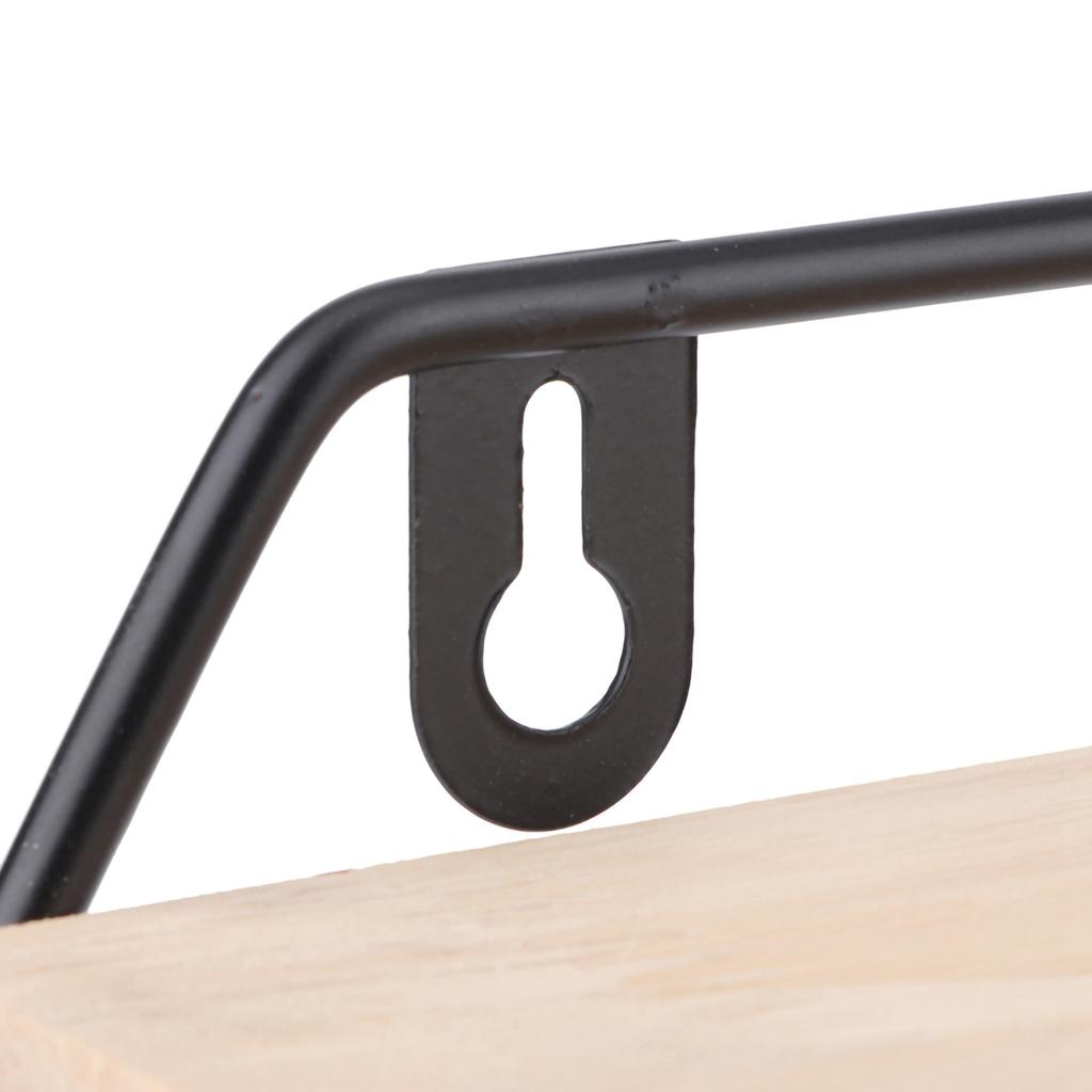 Wall Mounted No Punch Shelves Display Storage Rack Home Office Decoration(Black )