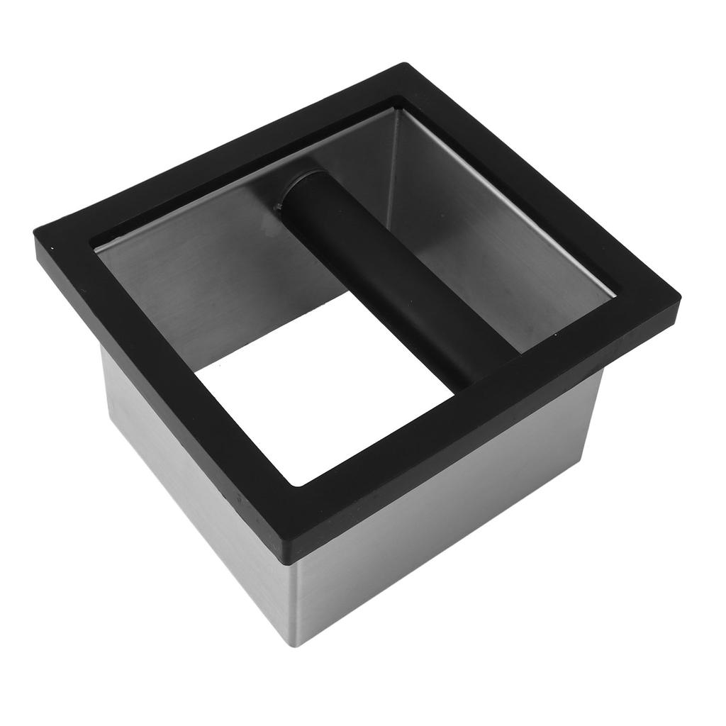 Coffee Knock Box Bottomless Stainless Steel Coffee Ground Knock Bin for Home Cafe Restaurant