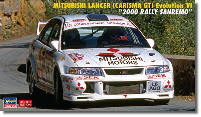 Hasegawa Mitsubishi Lancer Evolution VI 2000 Rally Sanremo Plastikmodell 20712 1/24 (Charisma GT) (Auto)