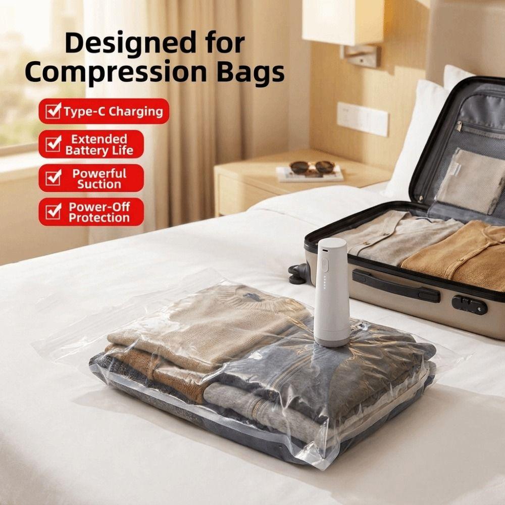 Rechargeable Vacuum Bag Pump Cordless Vacuum Sealing Pump For Clothes Blankets Comforters