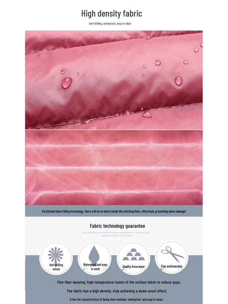 2025 Zimní Korejský Styl Ultralehká Dámská Péřová Bunda s Kapucí - Krátký Slim Kabát Plus Size