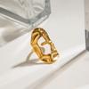 Yori 18K Gold Plated Curved Ring Stainless Steel Modern Art Jewelry Hypoallergenic for Women Elegant Gift 2025