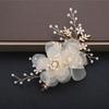 New Korean Bridal Wedding Headgear Children's Petal Hairpin Handmade Pearl Crystal Edge Clip Hair Accessories