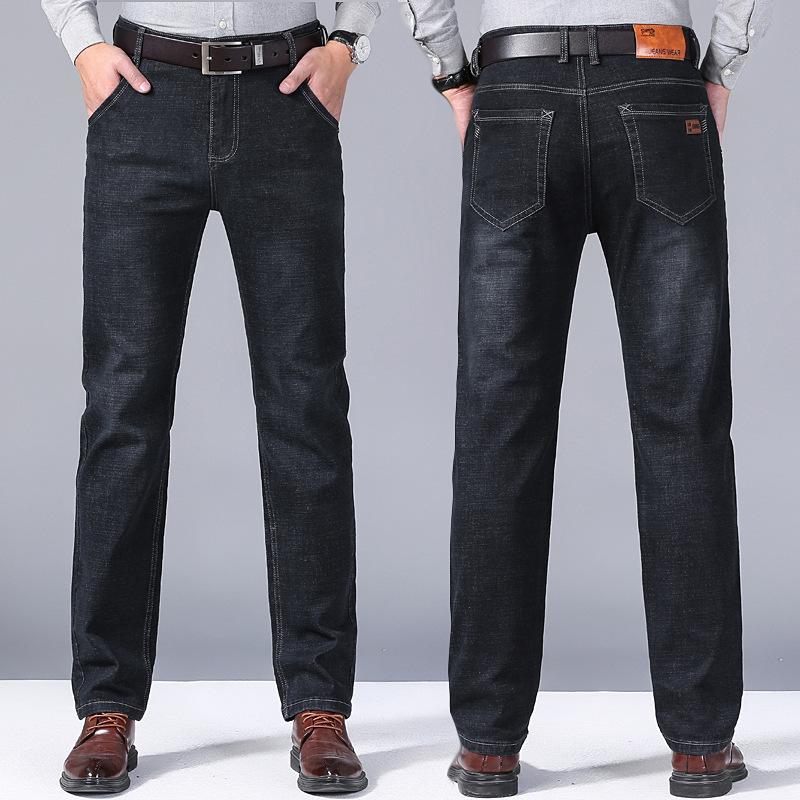 Men's Mid-Rise Fashion Jeans Spring/Autumn Season Men's Wear Versatile Straight-Leg Stretch Trousers
