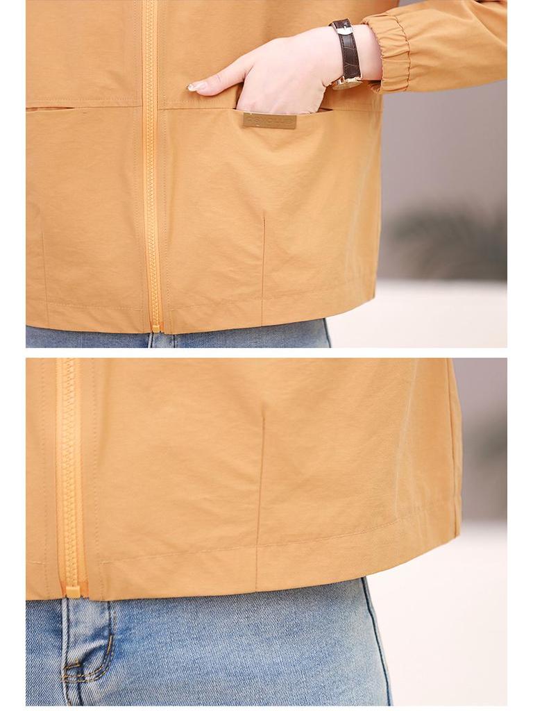 Plus Size Women's Casual Slimming Short Jacket - 2025 Spring Korean Style, Loose Fit, Long Sleeve Top