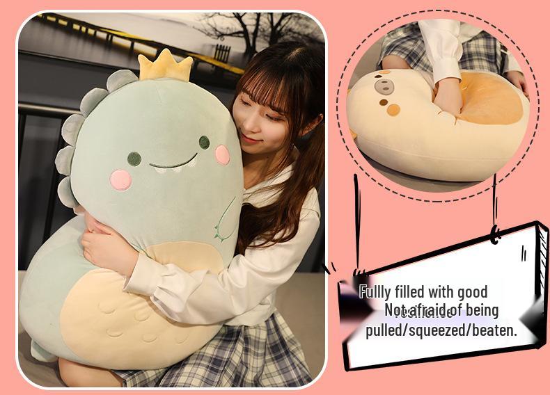 Dinosaur Plush Cushion: Soft Sleeping Backrest & Side Pillow Toy Gift