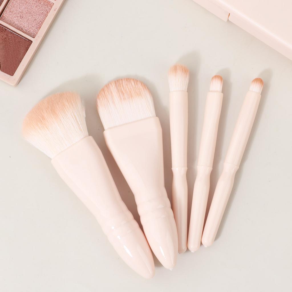 New 5 Window Mirror Case Portable Travel Makeup Brush Set with Mirror Soft Loose Powder Brush Eyeshadow Brush